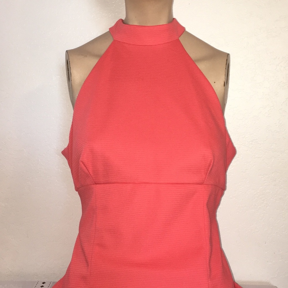 BISOU BISOU by Michelle Bohbot Coral halter dress